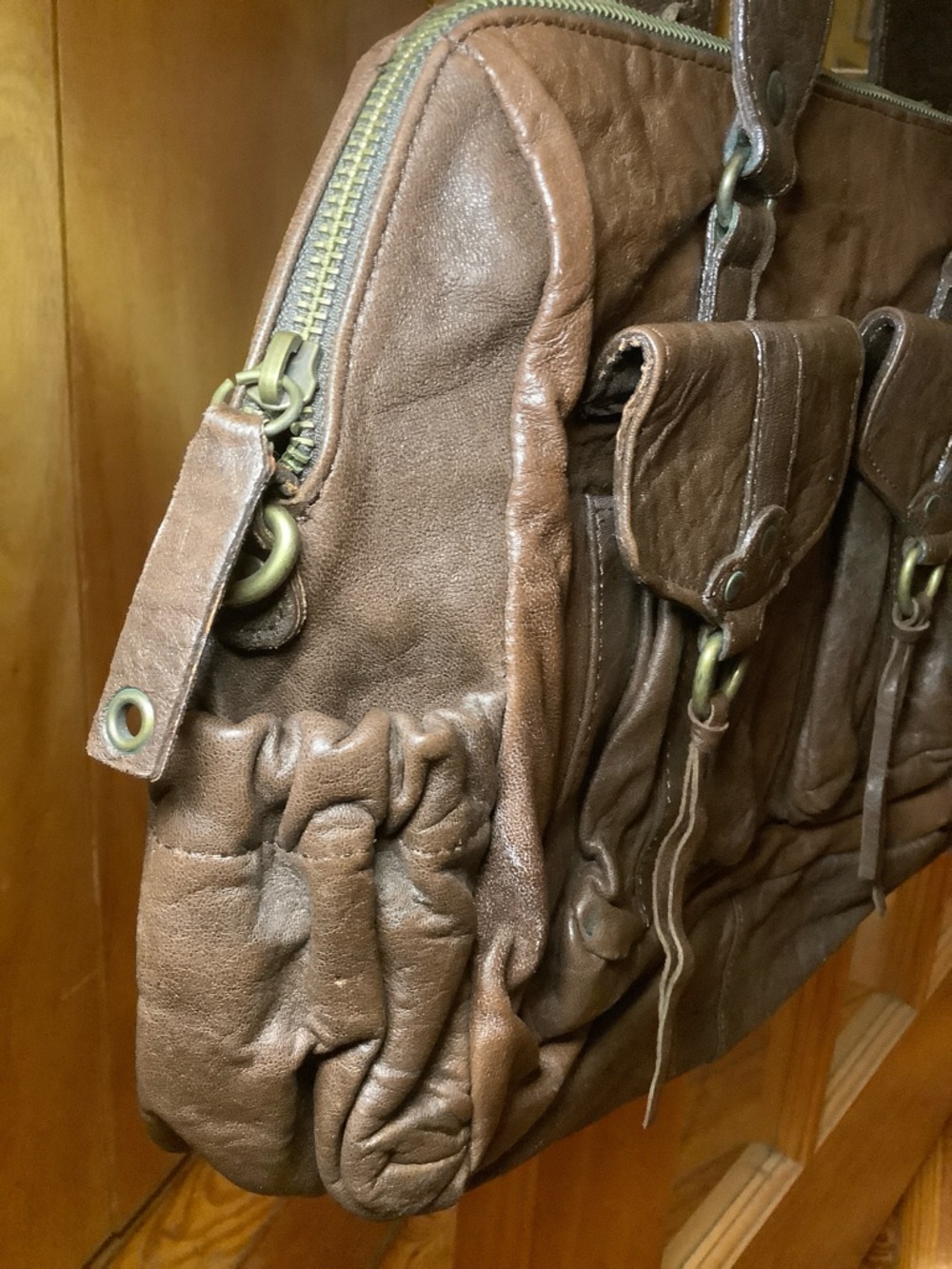 NWOT Y2K VTG Abaco Paris Leather Satchel - Picture 6 of 16